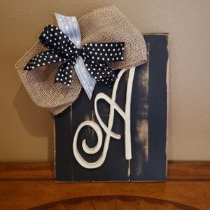 Hand made letter "A" wall art